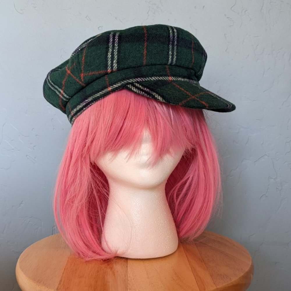 New With Tags - Green plaid newsie cap